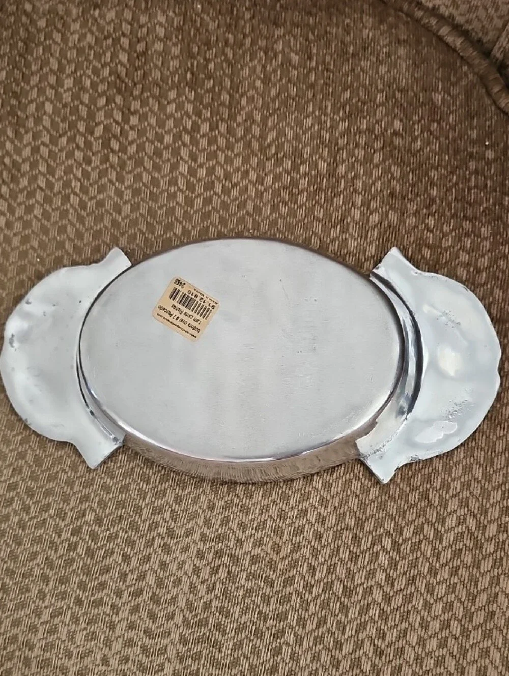 Source Unknown Silver Fish-Handled Serving Platter
